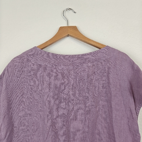Bryn Walker 100% Linen Tunic Shift Mini Dress Lilac Size 2XS Women's - Picture 11 of 11